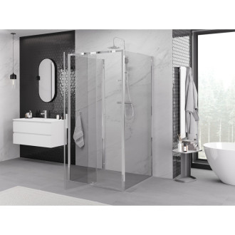 Mexen Exo-3S kabina prysznicowa 3-ścienna uchylna 95 x 95 cm, transparent, chrom - 819-095-095-01-00-3S