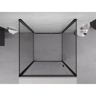 Mexen Exo-3S kabina prysznicowa 3-ścienna uchylna 100 x 100 cm, transparent, czarna - 817-100-100-70-00-3S