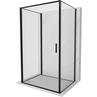 Mexen Exo-3S třístěnný výklopný sprchový kout 75 x 120 cm, průhledný, černý - 817-075-120-70-00-3S