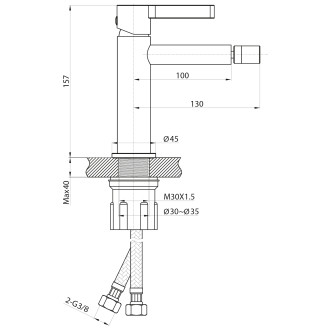 ICONIC stojánková bidetová baterie, měď mat
