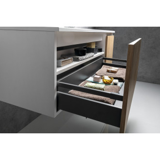 LOREA skříňka 100x46x51,5cm (30P+70cm), pravá, dub collingwood/černá mat