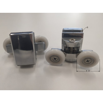 Rolki górne podwójne do szyb 6 mm - FI 23 mm