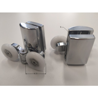 Rolki dolne podwójne do szyb 6 mm - FI 23 mm