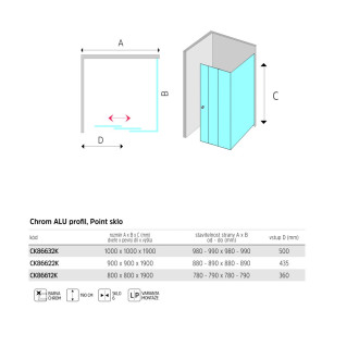 Mereo Lima sprchový kout, 100x100x190 cm CK86632K