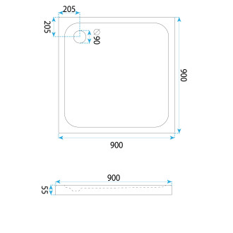 REA Sprchová akrylová vanička Belmond White 90x90 KPL-14371