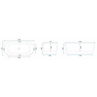REA Akrylátová vana OLIMPIA 150cm KPL-W7634