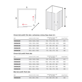 Mereo Lima sprchový kout čtvercový, 100x100x190 cm, chrom, sklo čiré 6 mm, EC CK608A43K