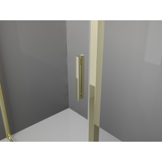 Mexen Exo-3S kabina prysznicowa 3-ścienna uchylna 140 x 70 cm, transparent, złota - 819-140-070-50-00-3S