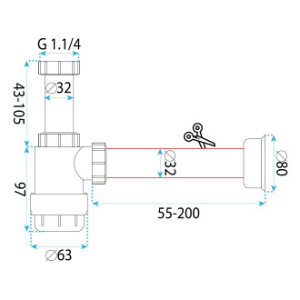 Rea REA Sifon HC2, bílý MCA-000006 MCA-000006