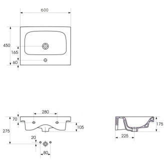 Cersanit Moduo umyvadlo nábytkové 60x45 box K116-011