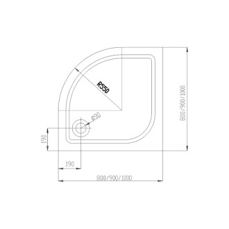 Mereo Lima sprchový kout, R 550, 80x80x190 cm, chrom ALU, sklo Point 6 mm CK608B32KM+van.