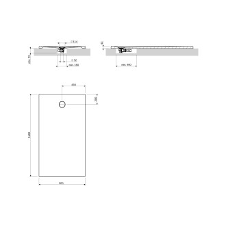 AQUAROCK kompozytowy brodzik prysznicowy antypoślizgowy, 90 x 160 cm, ash grey mat