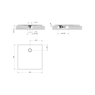 AQUAROCK kompozytowy brodzik prysznicowy antypoślizgowy, 90 x 90 cm, black lava mat