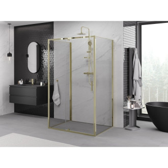 Mexen Exo-3S kabina prysznicowa 3-ścienna uchylna 120 x 90 cm, transparent, złota - 819-120-090-50-00-3S