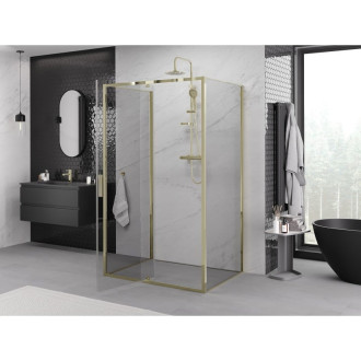 Mexen Exo-3S kabina prysznicowa 3-ścienna uchylna 120 x 90 cm, transparent, złota - 819-120-090-50-00-3S