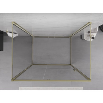 Mexen Exo-3S kabina prysznicowa 3-ścienna uchylna 145 x 95 cm, transparent, złota - 819-145-095-50-00-3S
