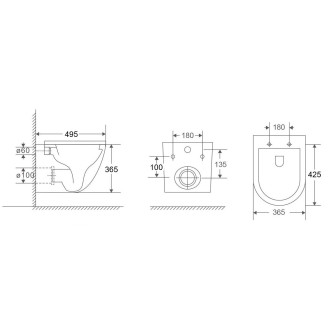 Závěsné WC ARCO NEW TORNADO s MIDDLE sedátkem Soft-close