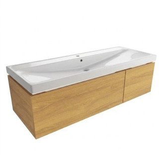 Koupelnová skříňka s umyvadlem SAT Feel 120x30x44,8 cm dub medový mat SATFEEL2120DMU5