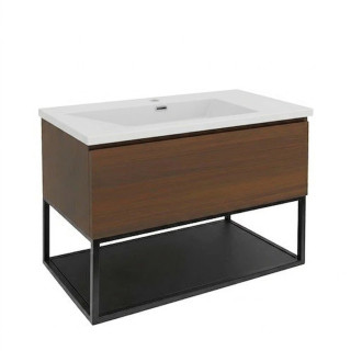 Koupelnová skříňka s umyvadlem SAT B-Way 80x30x45 cm ořech mat BWAY80NUTFU3WMA