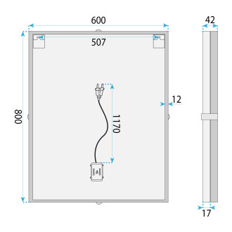 Zrcadlo LED 60cm BL808