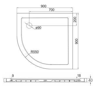 Mereo Sprchový set Kora Lite CK35131ZN 90x90x185,chrom vanička vč. sifonu CK35131ZN
