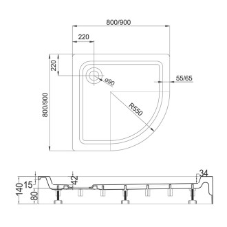 Mereo Sprchový set, spr. kout CK35121Z 90x90x185 bílý, Grape, vanička  a sifon CK35121ZH