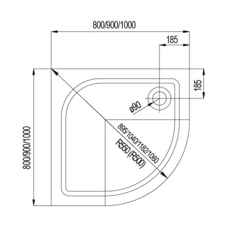 Mereo Sprchový set, spr. kout CK35121Z 90x90x185cm, bílý, vč. sifonu CK35121ZM