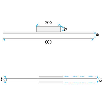 REA Nástěnné svítidlo LED 80CM APP1850-1W GOLD OSW-66004