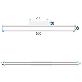 REA Nástěnné svítidlo LED 60CM APP1846-1W CHROM OSW-66001