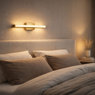 REA Nástěnné svítidlo LED 42CM APP1851-1W BRUSH GOLD OSW-66005