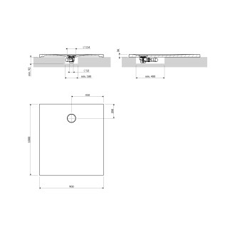 Omnires AQUAROCK kompozitní sprchová vanička, 90 x 100 cm, bílá mat AQUAROCK90-100BM