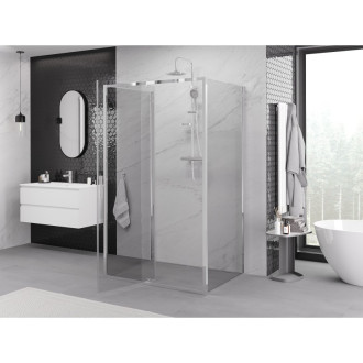 Mexen Exo-3S kabina prysznicowa 3-ścienna uchylna 115 x 110 cm, transparent, chrom - 819-115-110-01-00-3S
