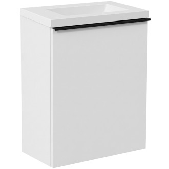 CERANO - Umyvadlová skříňka pro WC Zola - bílá matná + umyvadlo z lit. mramoru - bílá matná - 40x55x23,5 cm