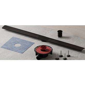 Zkracovatelný žlab TECE Lineo set 100cm černá matná 15.301.120