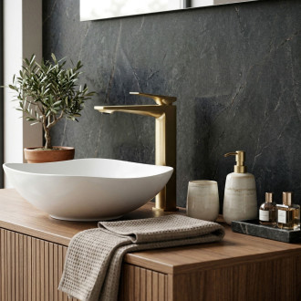 REA Umyvadlová baterie Prime Brush Gold High REA-B6733