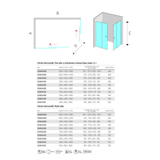 Mereo Lima sprchový kout, obdélník, 120x80x190 cm, chrom ALU, sklo čiré 6 mm, EC CK84413K