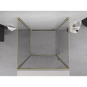 Mexen Exo-3S kabina prysznicowa 3-ścienna uchylna 110 x 110 cm, transparent, złota - 819-110-110-50-00-3S
