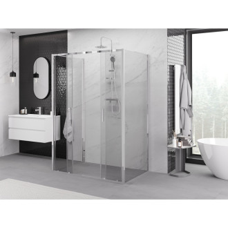 Mexen Exo-3S kabina prysznicowa 3-ścienna rozsuwana 160 x 95 cm, transparent, chrom - 8152-160-095-01-00-3S