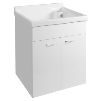 Keramická výlevka s přepadem, 62x55cm, bílá