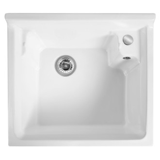 Keramická výlevka s přepadem, 62x55cm, bílá