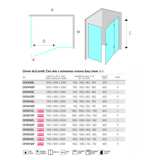 Mereo Novea sprchový kout, obdél., 110x100x200 cm, levý, chrom CK10516ZL