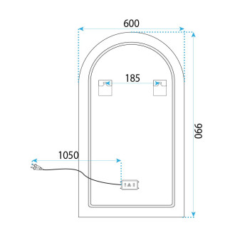 REA Zrcadlo LED 90x60cm TOP-1 HOM-01520