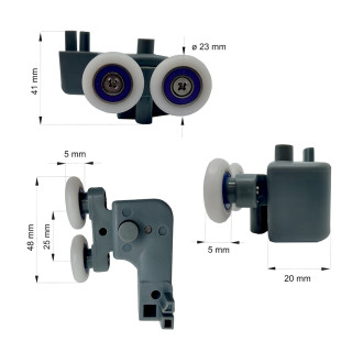 Mereo Pojezdy (horní a spodní), kompletní sada 8ks pro dveře LIMA