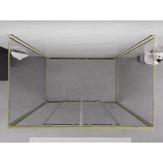 Mexen Exo-3S kabina prysznicowa 3-ścienna rozsuwana 140 x 80 cm, transparent, złota - 8152-140-080-50-00-3S