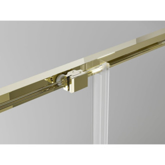 Mexen Exo-3S kabina prysznicowa 3-ścienna rozsuwana 140 x 80 cm, transparent, złota - 8152-140-080-50-00-3S