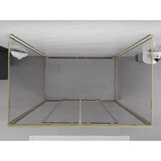Mexen Exo-3S kabina prysznicowa 3-ścienna rozsuwana 150 x 90 cm, transparent, złota - 8152-150-090-50-00-3S