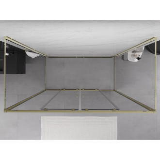 Mexen Exo-3S kabina prysznicowa 3-ścienna rozsuwana 180 x 90 cm, transparent, złota - 8152-180-090-50-00-3S