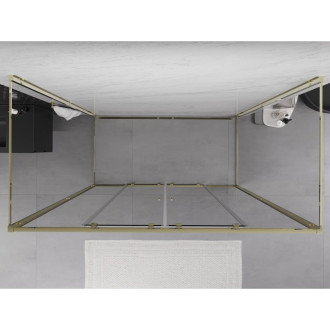 Mexen Exo-3S kabina prysznicowa 3-ścienna rozsuwana 170 x 95 cm, transparent, złota - 8152-170-095-50-00-3S