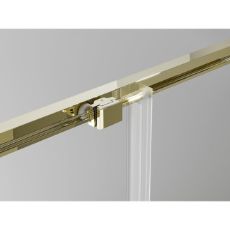 Mexen Exo-3S kabina prysznicowa 3-ścienna rozsuwana 170 x 95 cm, transparent, złota - 8152-170-095-50-00-3S