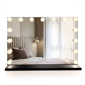 REA Zrcadlo LED HOLLYWOOD Black HOM-12011